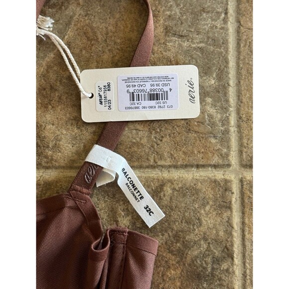 Aerie Smoothez Mesh Balconette Unlined Bra Brown 32C - Picture 7 of 7